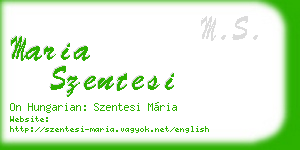 maria szentesi business card